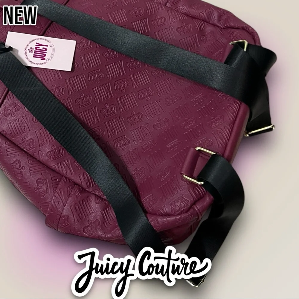 New NWT Juicy Couture Logo design Royal Sports Backpack Book bag with coin pouch